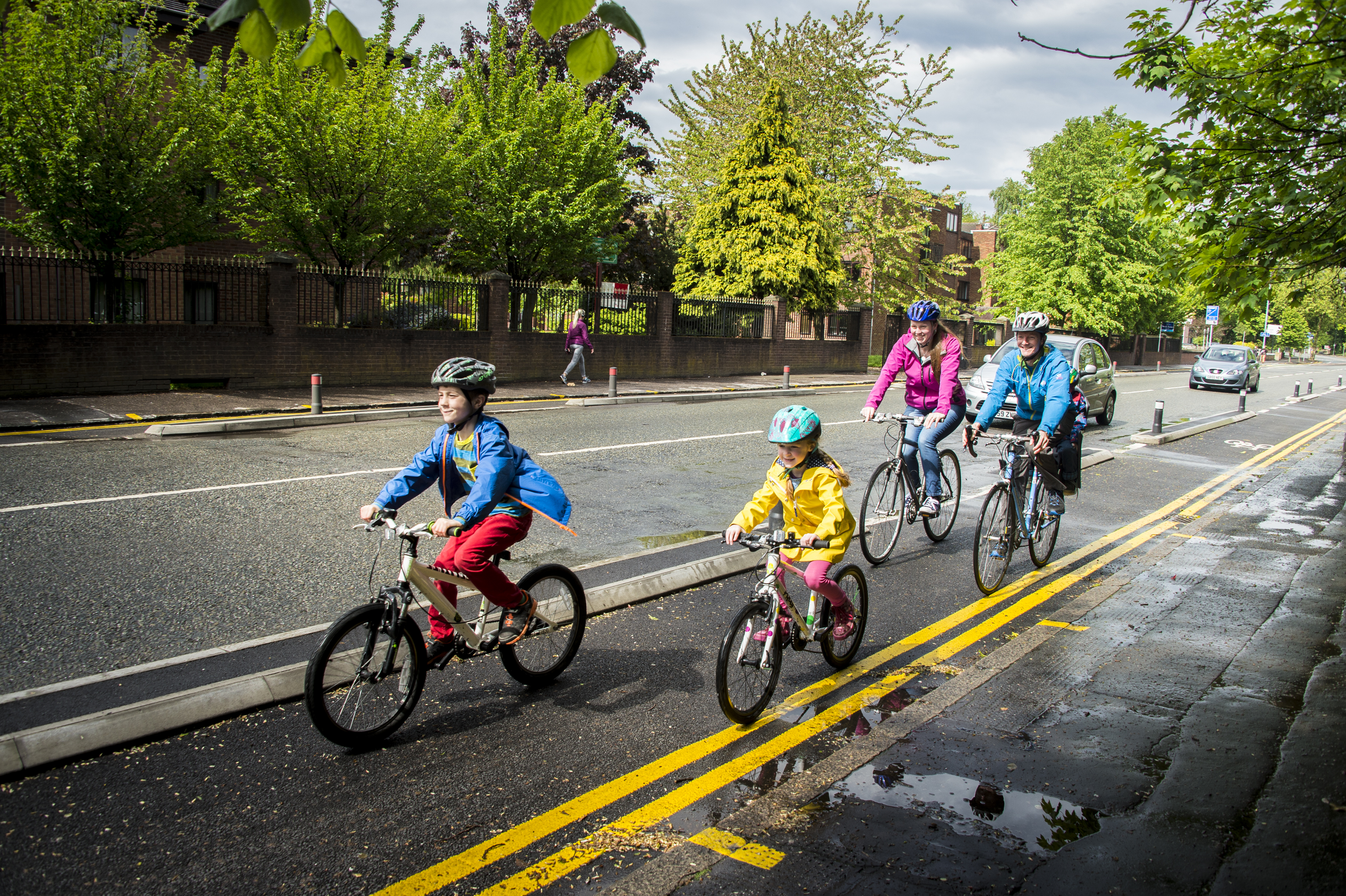 Family cycling in Greater Manchester Family cycling in Greater Manchester